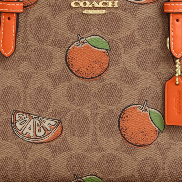 Mollie Tote Bag 25 In Signature Canvas With Orange Print - Picture 7 of 10